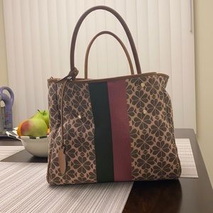 Kate spade flower jacquard stripe everything medium tote